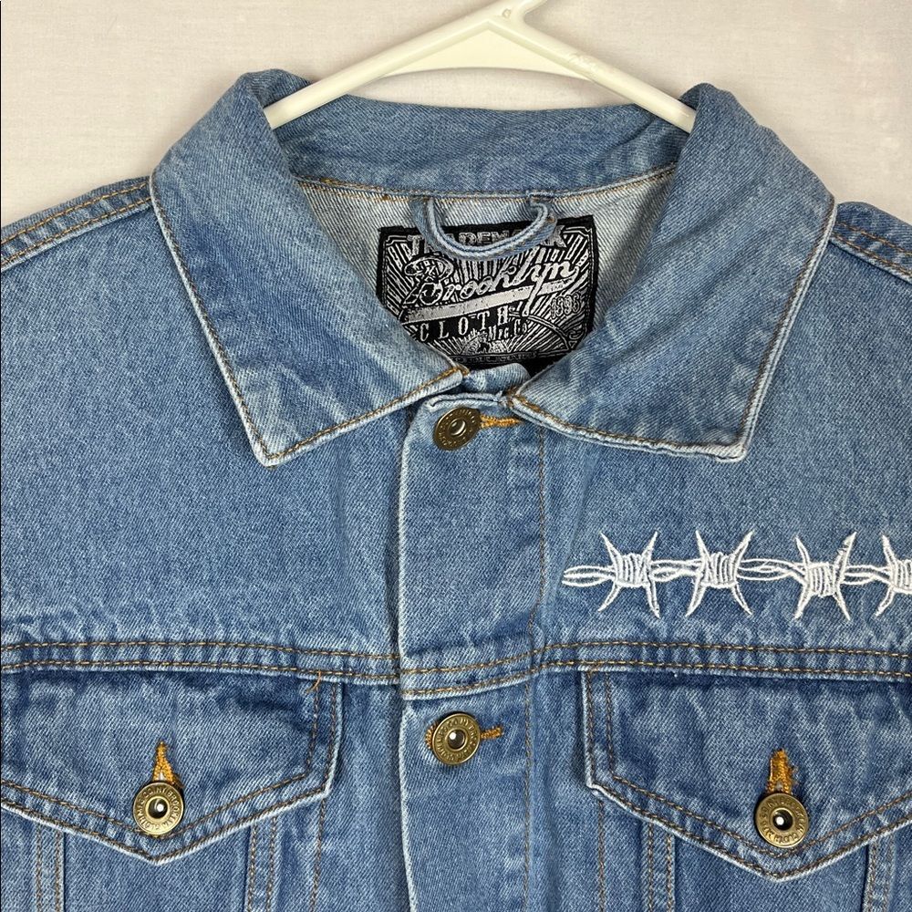 Brooklyn Cloth Blessed Rose Button Up Denim Jacket - Picture 4 of 8